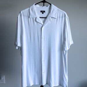Men's Express Rayon White Button Down (White)